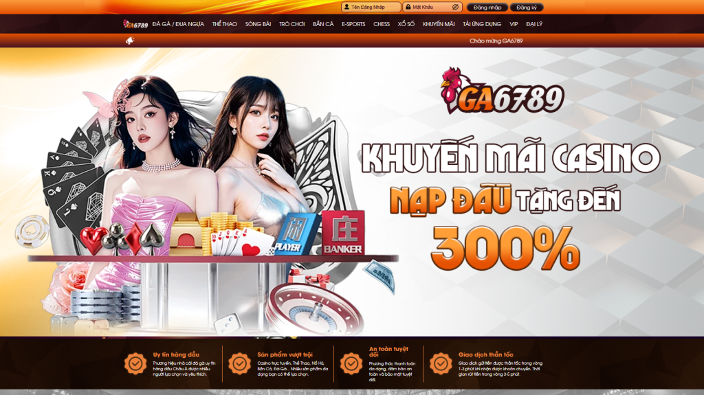 Giao diện trang chủ nhà cái GA6789